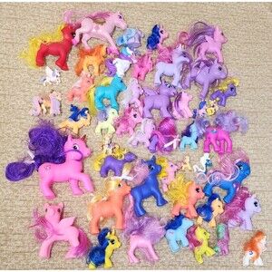 Bulk Lot 46 Gi-Go and Other Big/Regular/Small Pony Toy Horse Unicorn Figurines